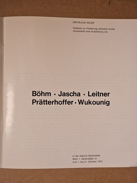 Böhm · Jascha · Leitner · Prätterhoffer · Wukounig — archive cover