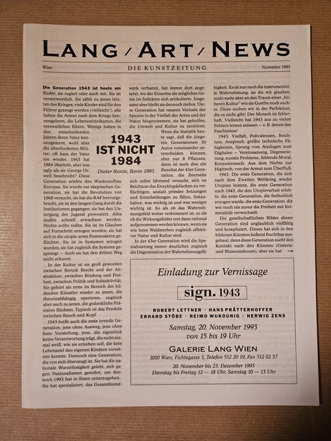 Lang/Art/News: sign. 1943 — archive cover