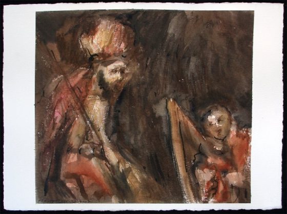 David spielt Harfe vor Saul, nach Rembrandt (um 1660), 2002