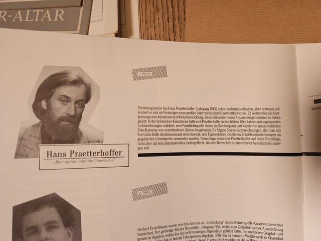 1982 Römerquelle catalogue profile of Hans Praetterhoffer