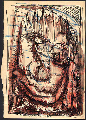 GERÜSTGESICHT, 1982, by Hans Praetterhoffer