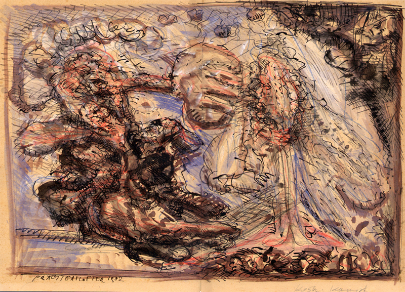 KOSMISCHES BOXEN, 1982, by Hans Praetterhoffer