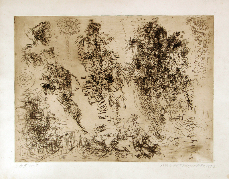 Drei Musikanten, an etching by Hans Praetterhoffer
