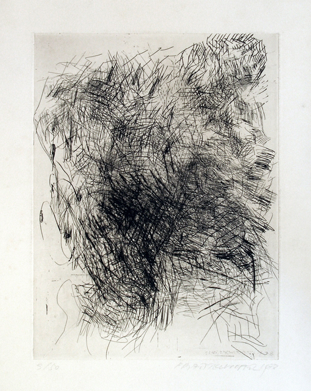 RECHTSGENEIGTE FIGUR, 1978, by Hans Praetterhoffer