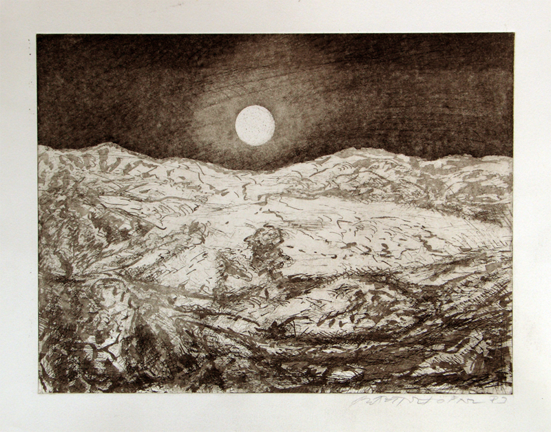 VOLLMOND ÜBER HÜGEL, 1983, by Hans Praetterhoffer
