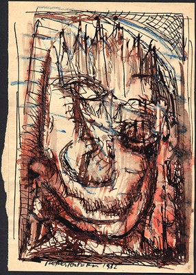 GERÜSTGESICHT, 1982, by Hans Praetterhoffer