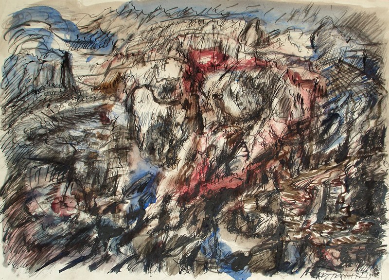 AUGENBERGBAU, 1988, by Hans Praetterhoffer