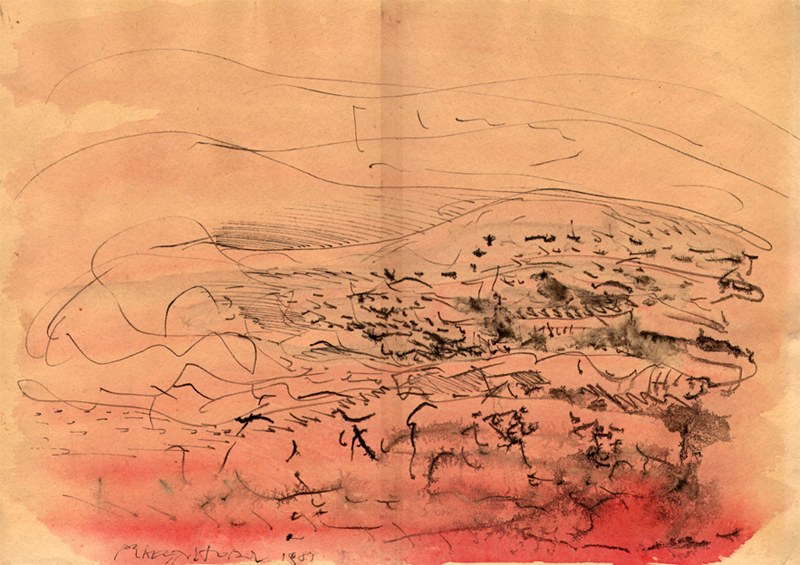 WEITLANDSKIZZE, 1981, by Hans Praetterhoffer