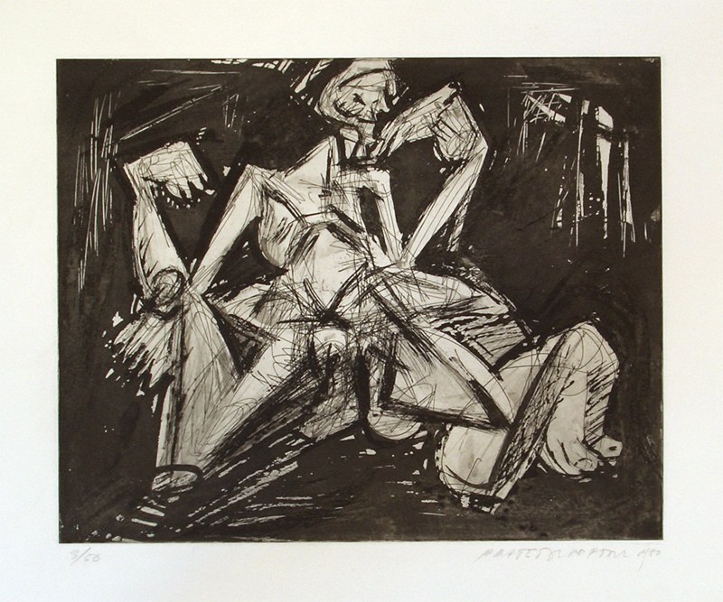 FIGUR IM DUNKEL, 1980, by Hans Praetterhoffer
