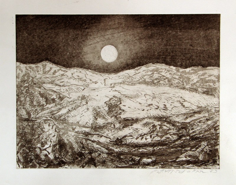VOLLMOND ÜBER HÜGEL, 1983, by Hans Praetterhoffer